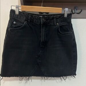 Topshop Moto Black Denim mini Skirt size 6